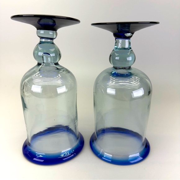 Handblown Mexican Cobalt Blue Goblets - Picture 6 of 10